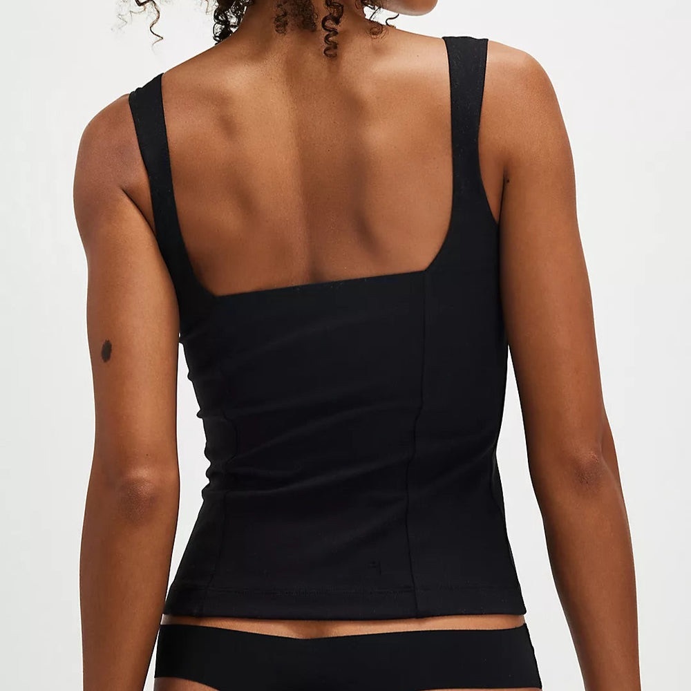 FREE PEOPLE Intimately Somewhere Sometime Cami in Black NWOT - Picture 2 of 7